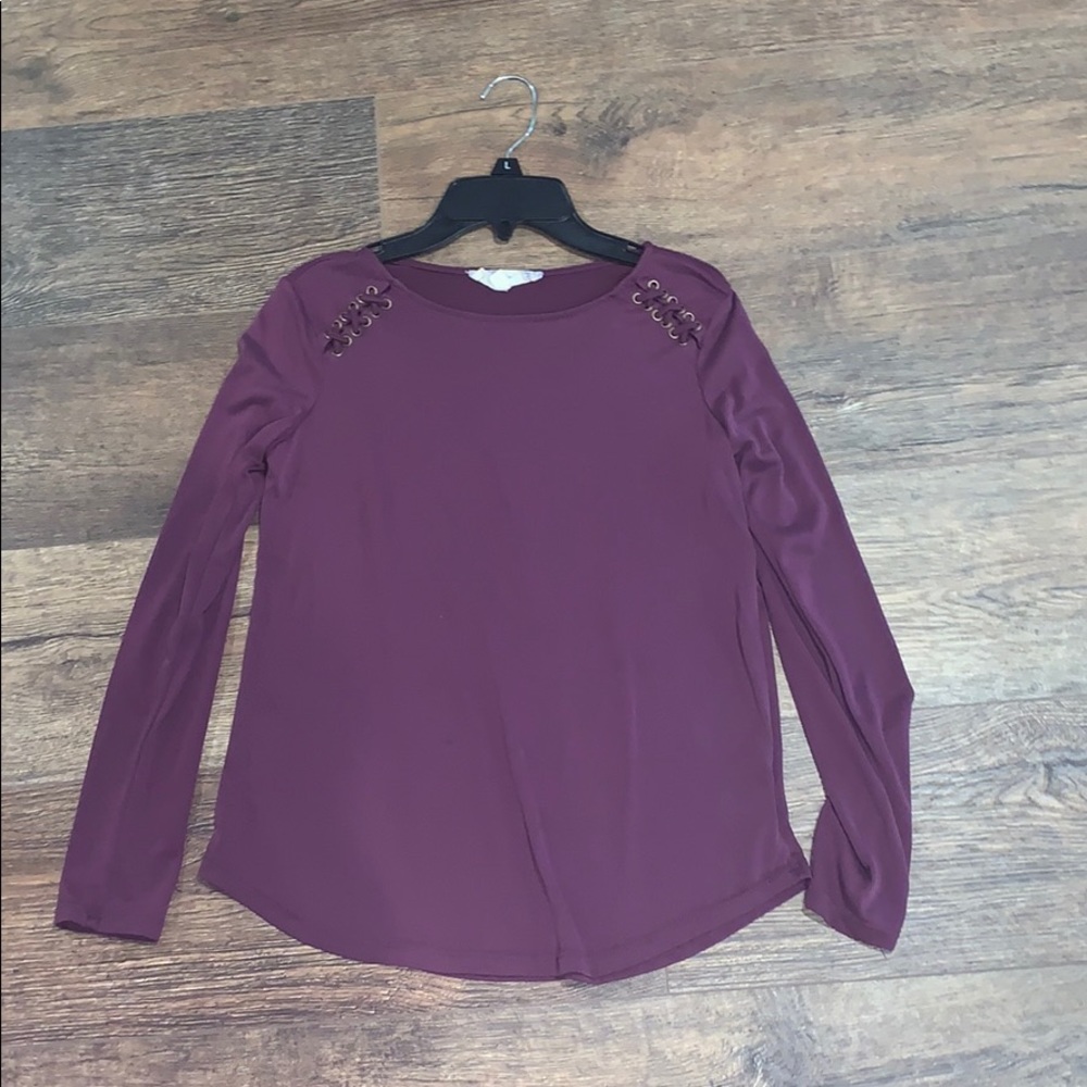 Purple flowy long sleeve fancy shirt
